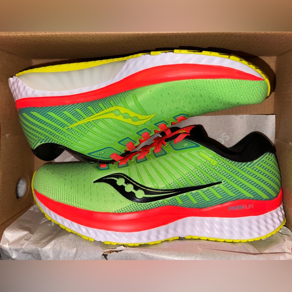Saucony Guide 13 Neon Mutant Green Orange Yellow Women’s Size 7 NIB